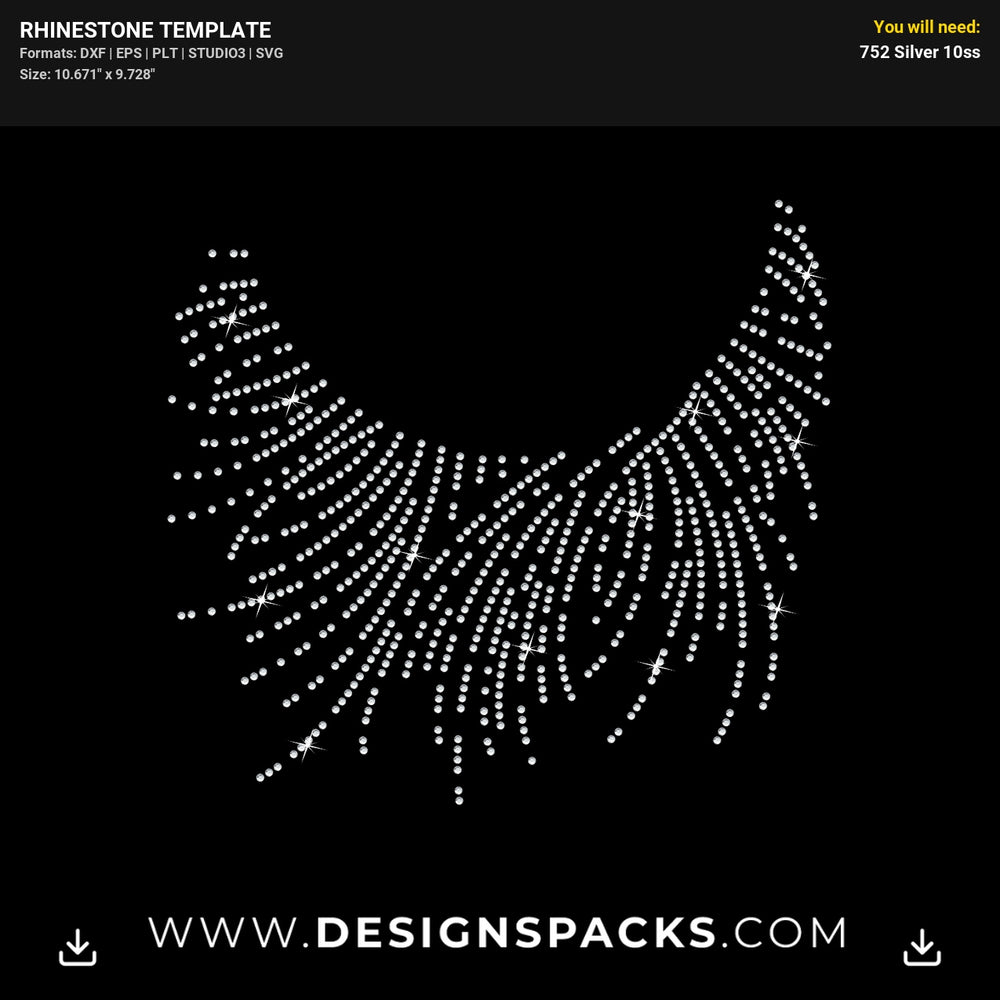 Necklace Neckline Rhinestone Digital Template