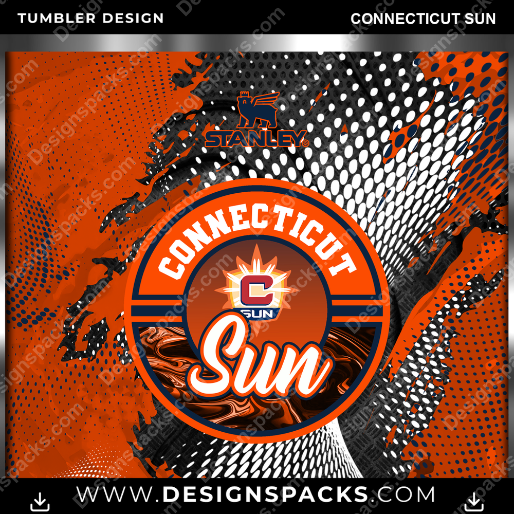 Basketball Stanley Connecticut Sun Tumbler Digital Wrap Design