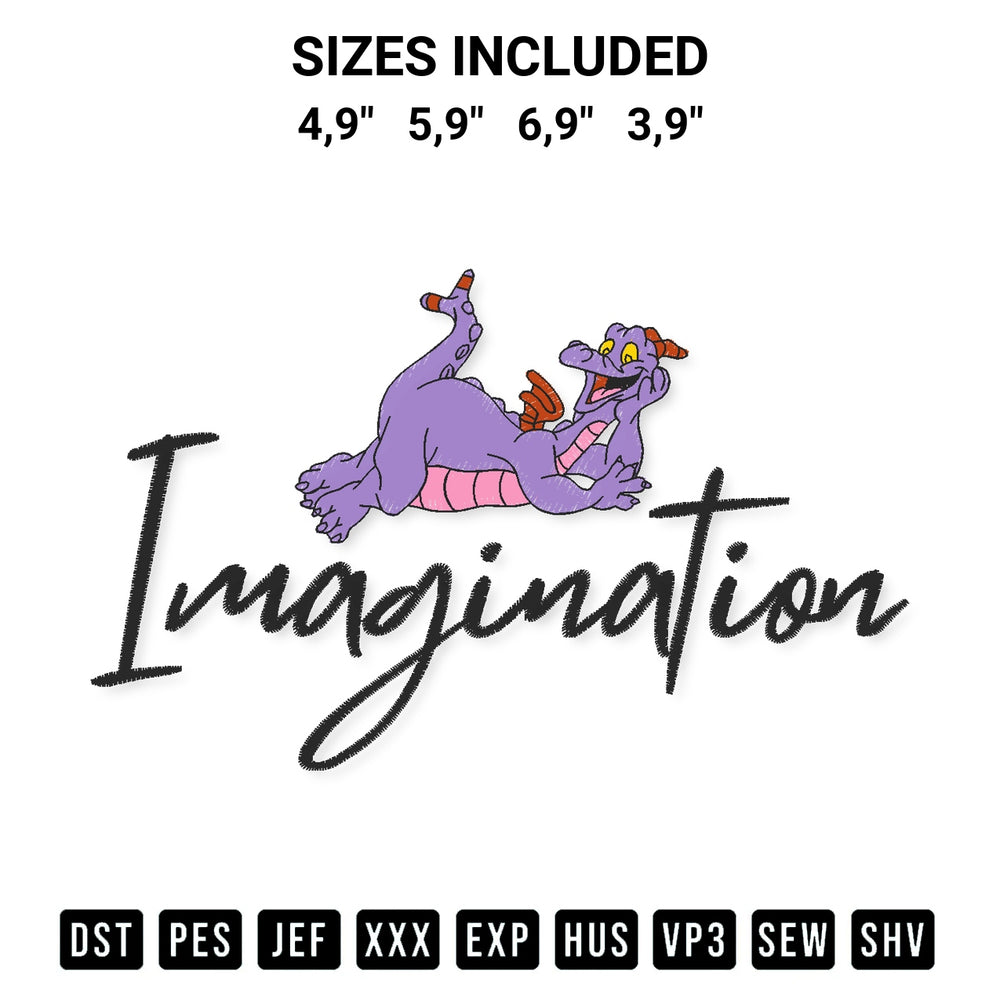 Create amazing crafts with the Imagination Disney Figment Journey Into Imagination Embroidery Design embroidery file. High-quality digital download from Designspacks.com, perfect for beginners and pros. Available sizes: 4,9", 5,9", 6,9", 3,9".