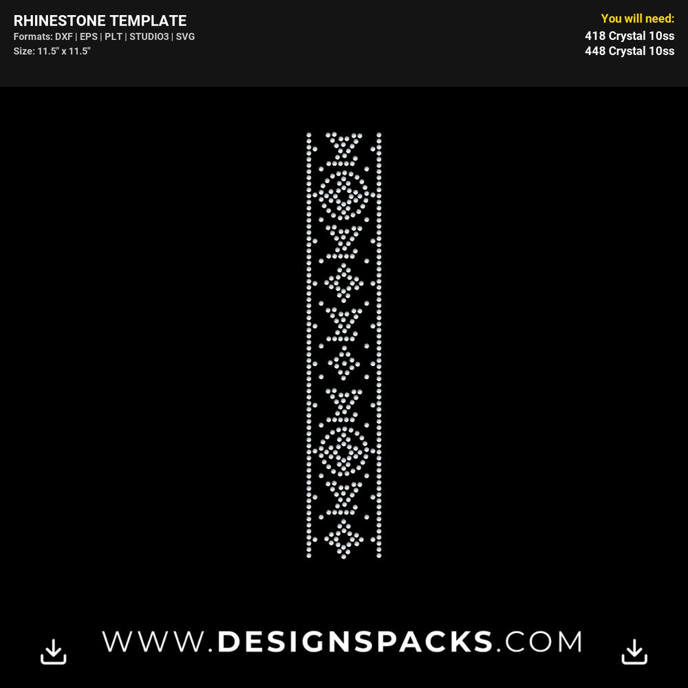 Lv Louis Vuitton Border Rhinestone Digital Template