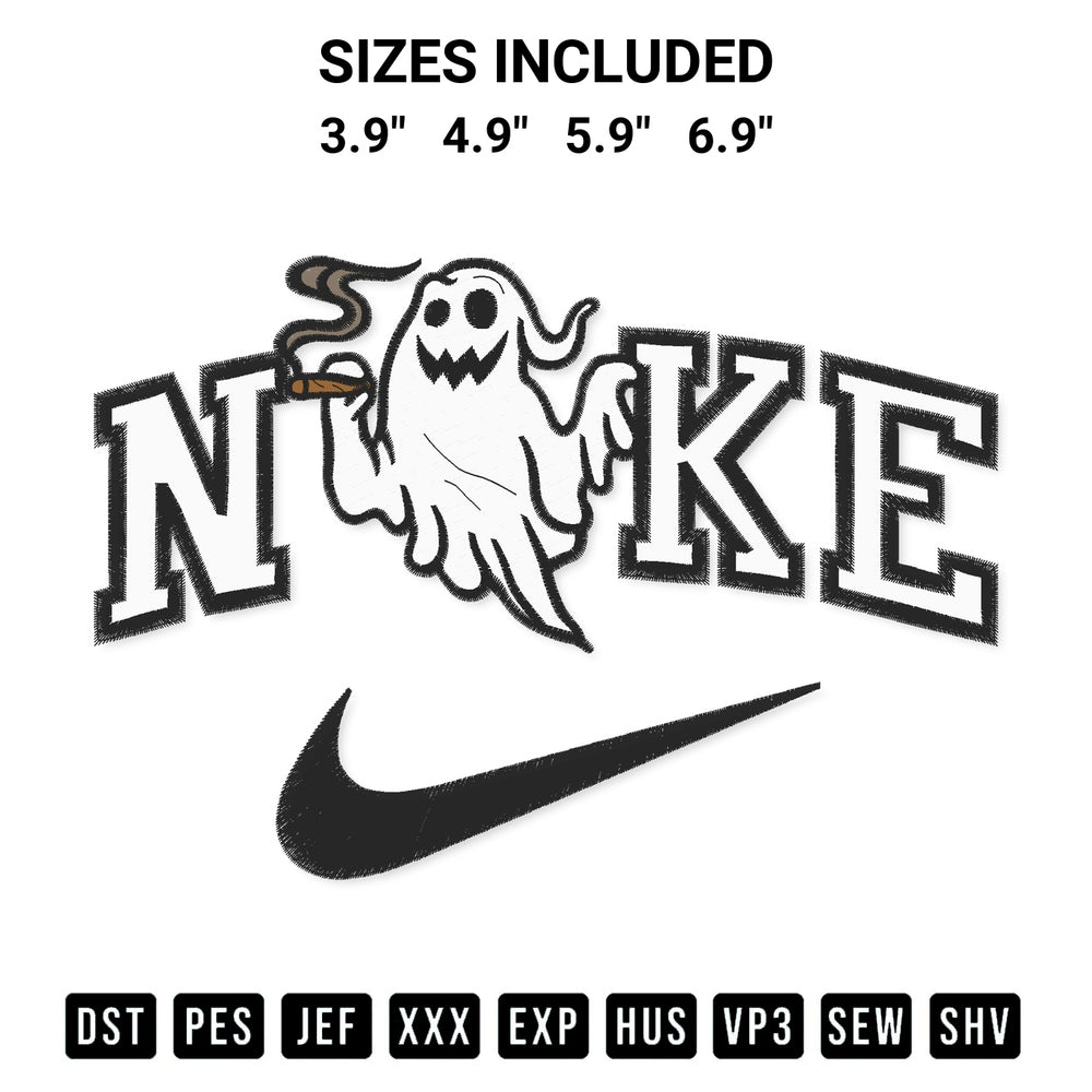 Elevate your next project with our Nike Weed Ghost Embroidery Design embroidery file. Shop high-quality digital patterns instantly at Designspacks.com. Available sizes: 3.9", 4.9", 5.9", 6.9".