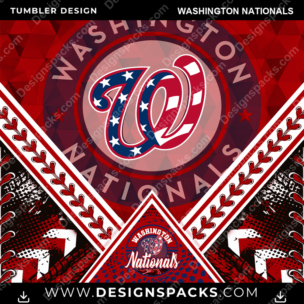 Baseball Diamond Washington Nationals Tumbler Digital Wrap Design
