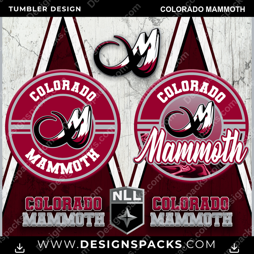 Lacrosse Sports Colorado Mammoth Tumbler Digital Wrap Design