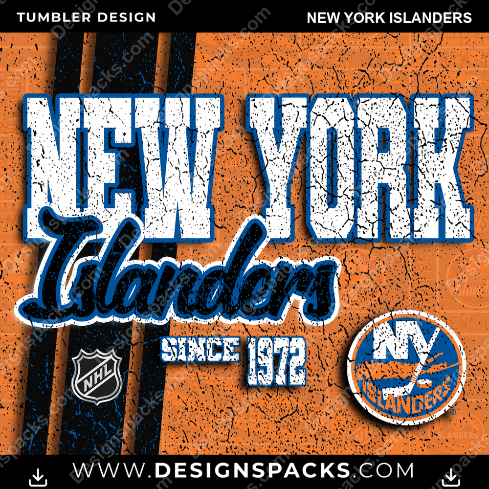 Hockey Grunge New York Islanders NHL Hockey Tumbler Digital Wrap Design Download