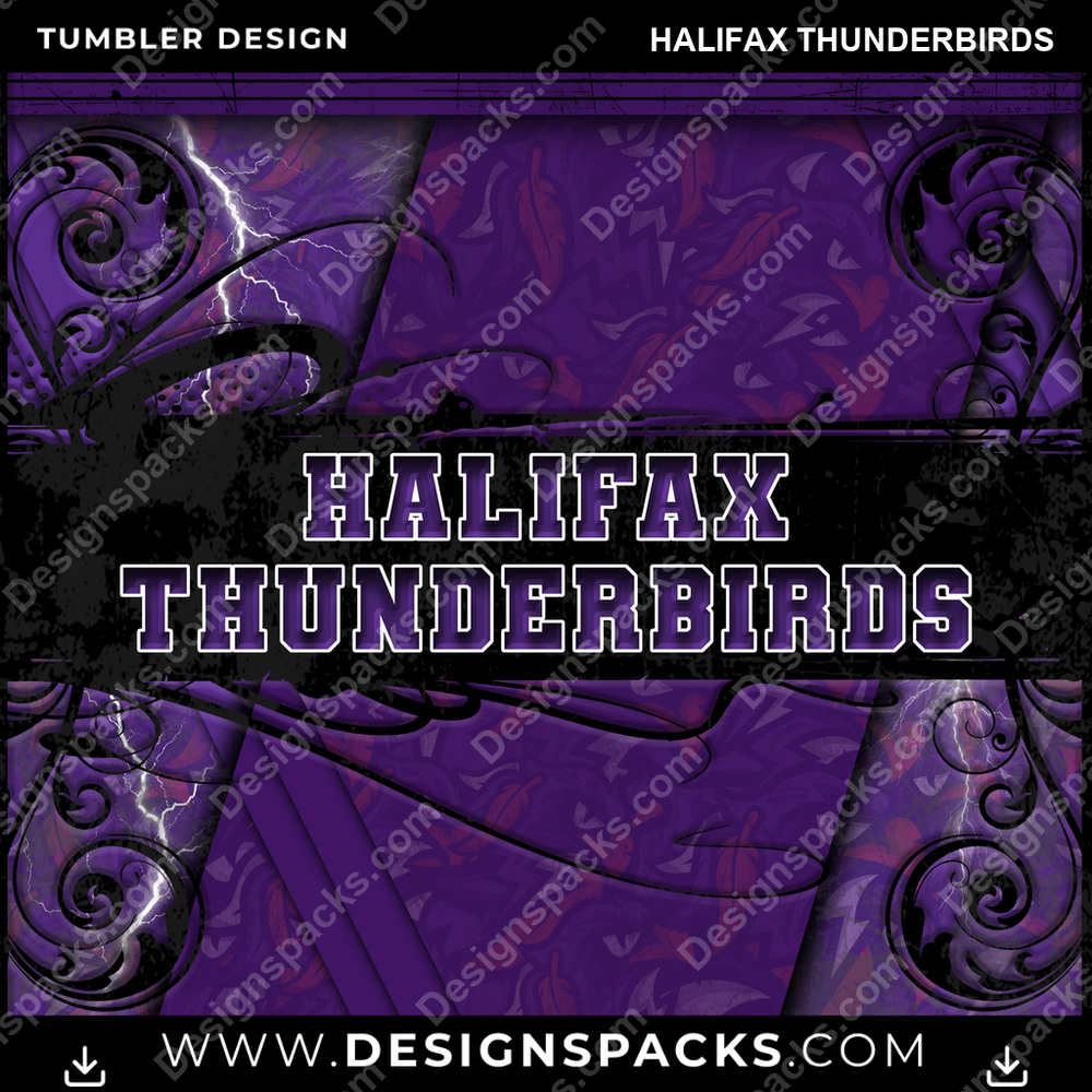 Lacrosse Elegant Halifax Thunderbirds Tumbler Digital Wrap Design