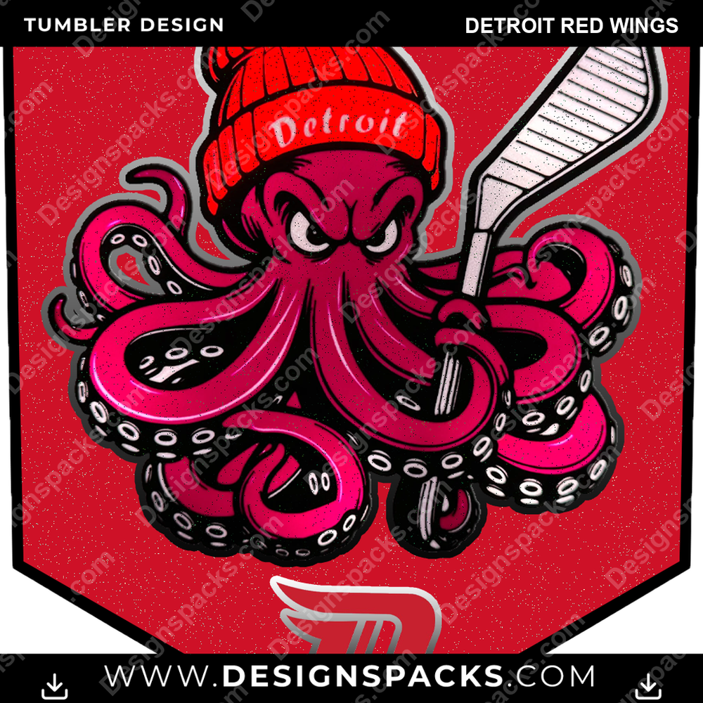Hockey Sigil Detroit Red Wings NHL Hockey Tumbler Digital Wrap Design Download