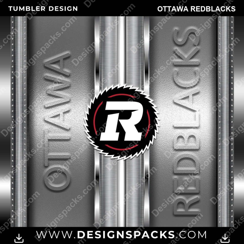 Canada Football Metallic Ottawa Redblacks Tumbler Digital Wrap Design