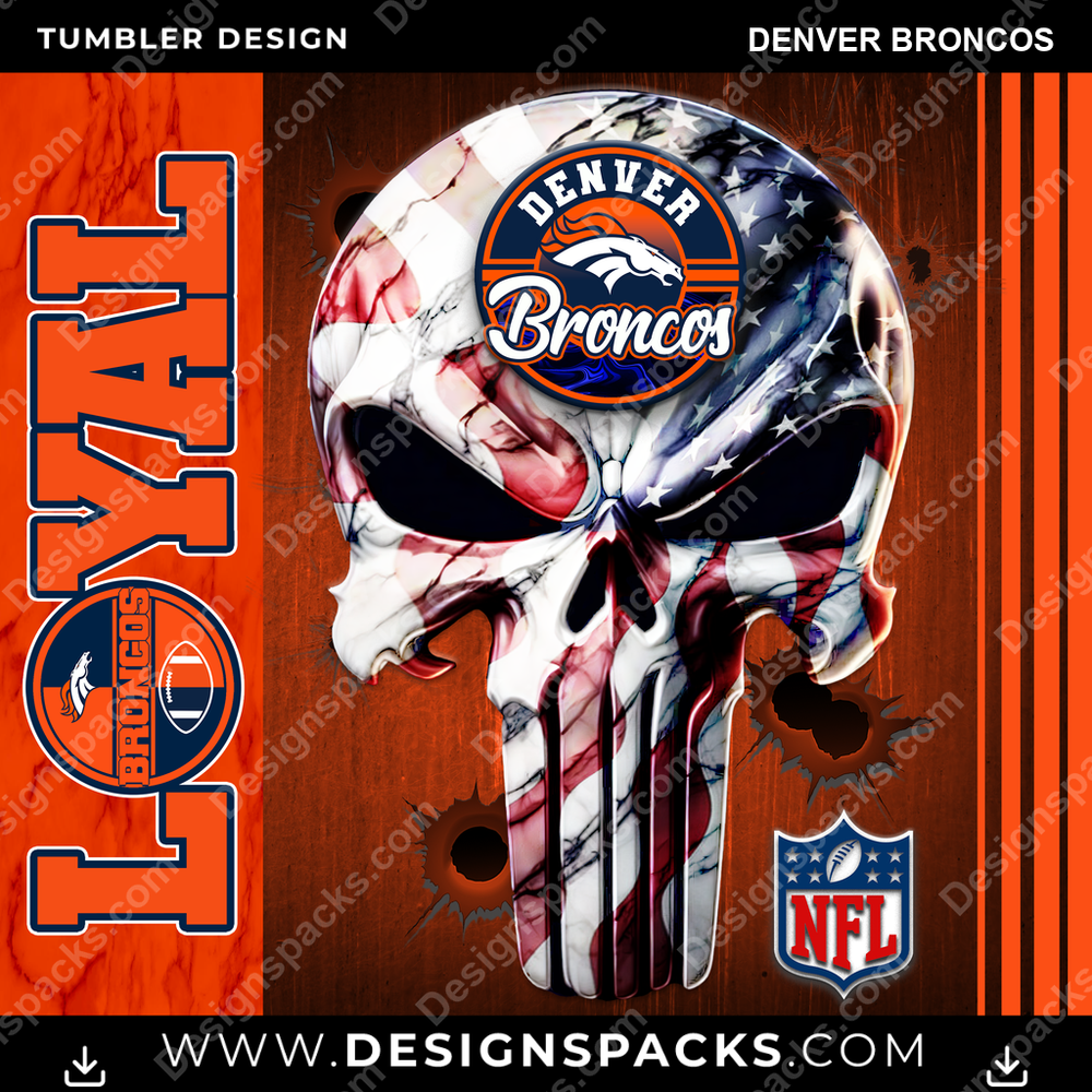 Football Loyal Denver Broncos Tumbler Digital Wrap Design