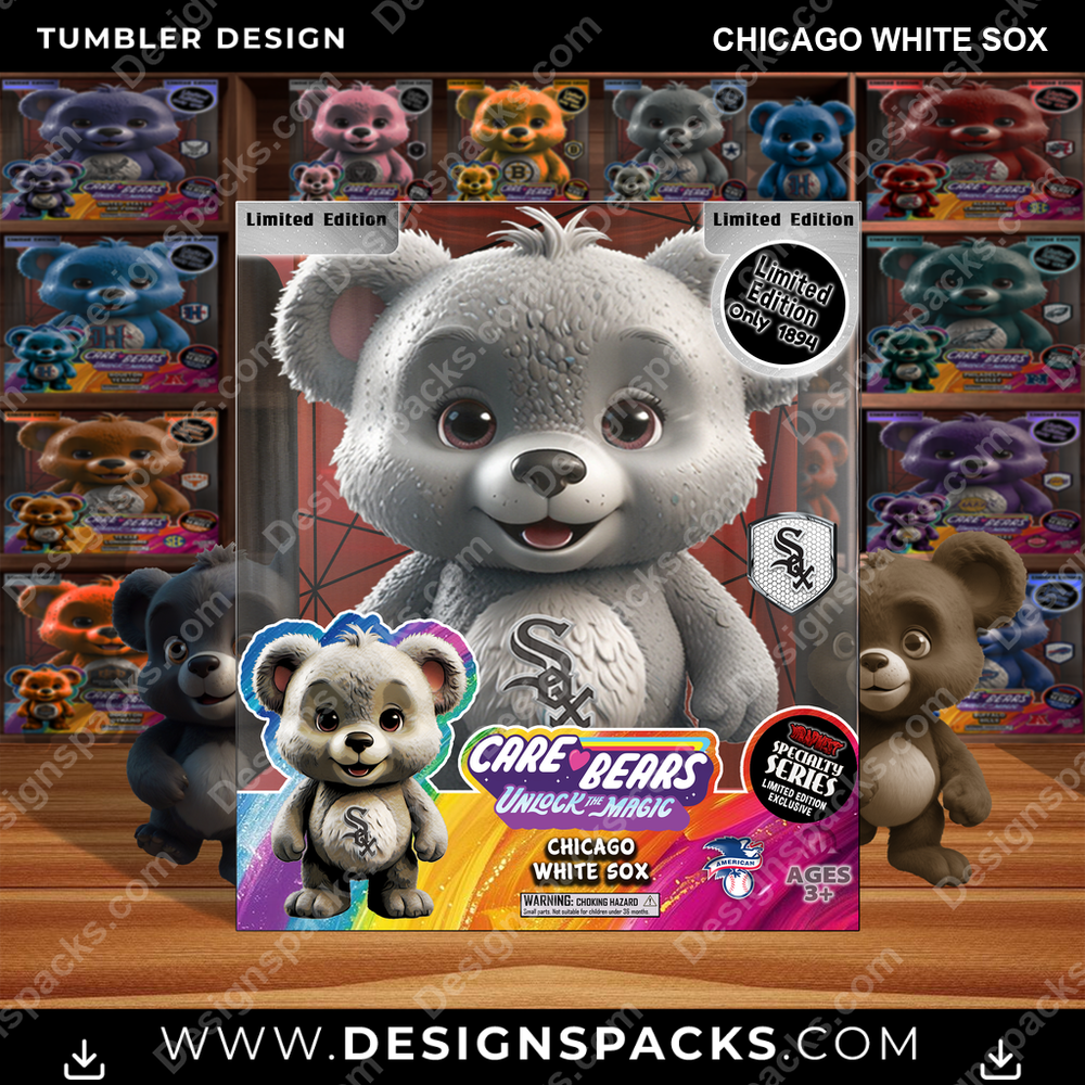 Baseball Care Bear Box Chicago White Sox Tumbler Digital Wrap Design