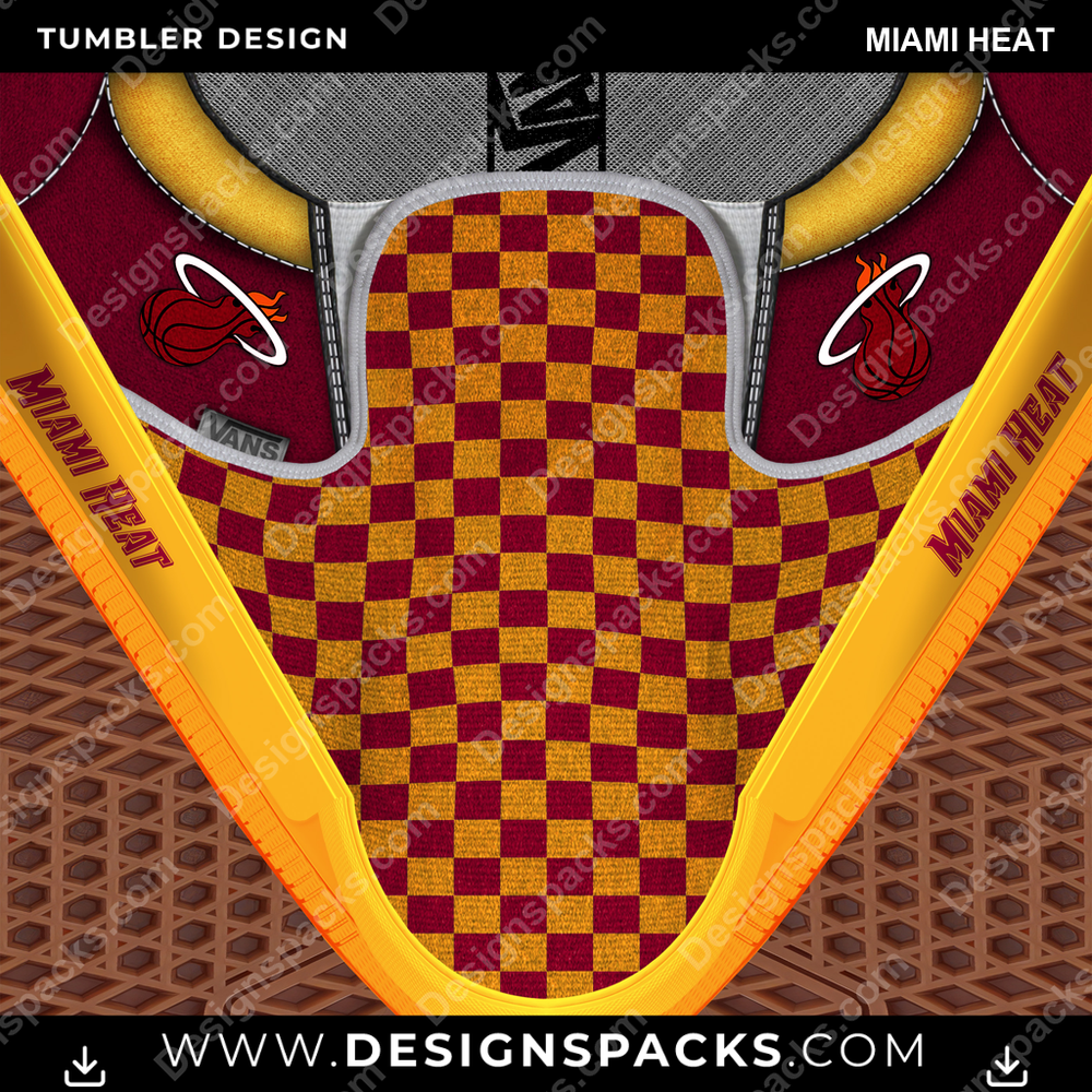 Basketball Vans Classic Miami Heat Tumbler Digital Wrap Design