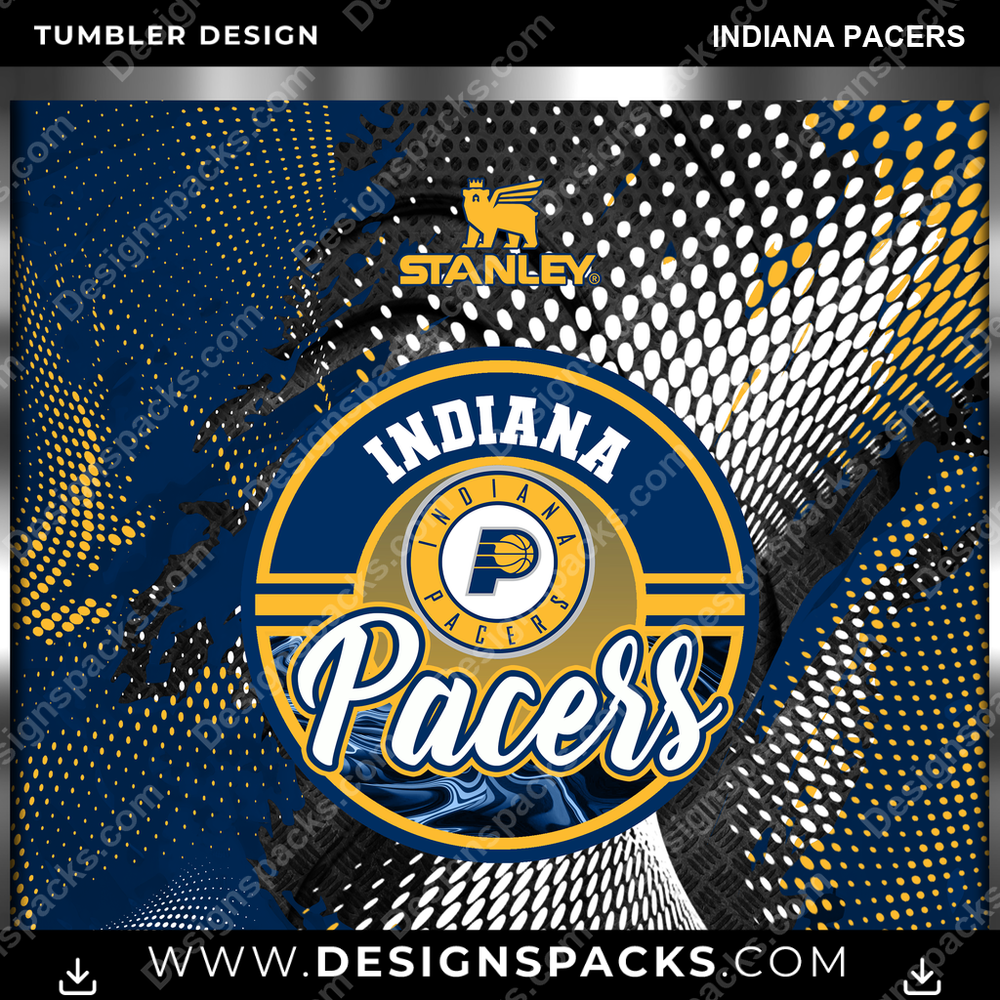 Basketball Stanley Indiana Pacers Tumbler Digital Wrap Design