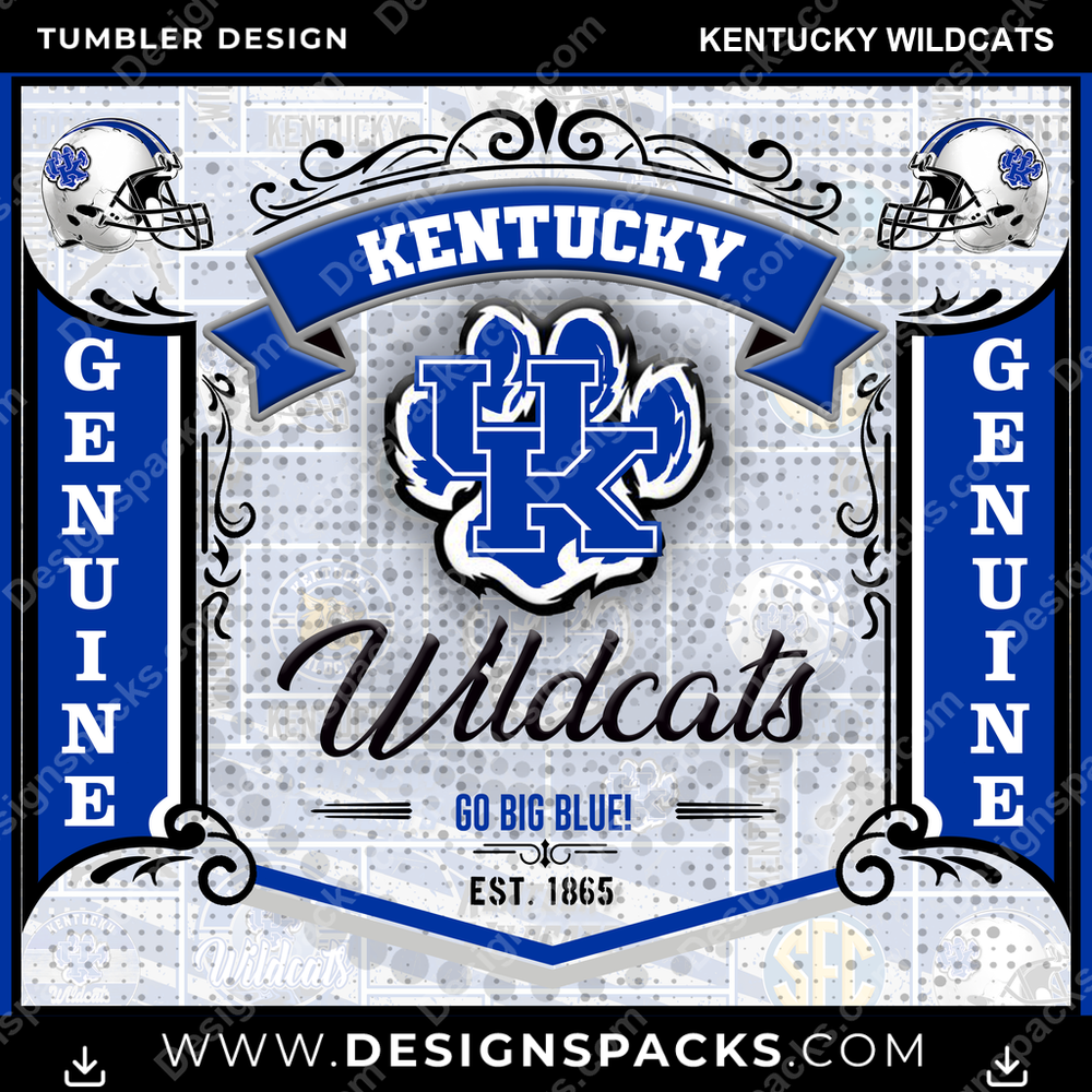 College Sport Bud Kentucky Wildcats NCAA College Sport Tumbler Digital Wrap Design Download