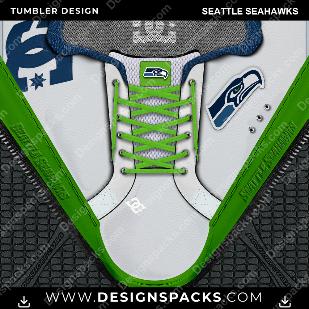 Football DC Sneaker Seattle Seahawks Tumbler Digital Wrap Design