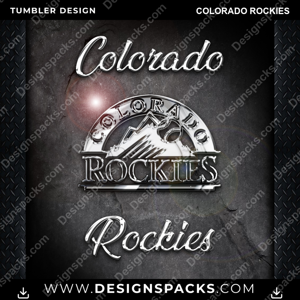 Diseño Digital de Envoltura para Vaso de Béisbol Chrome Colorado Rockies