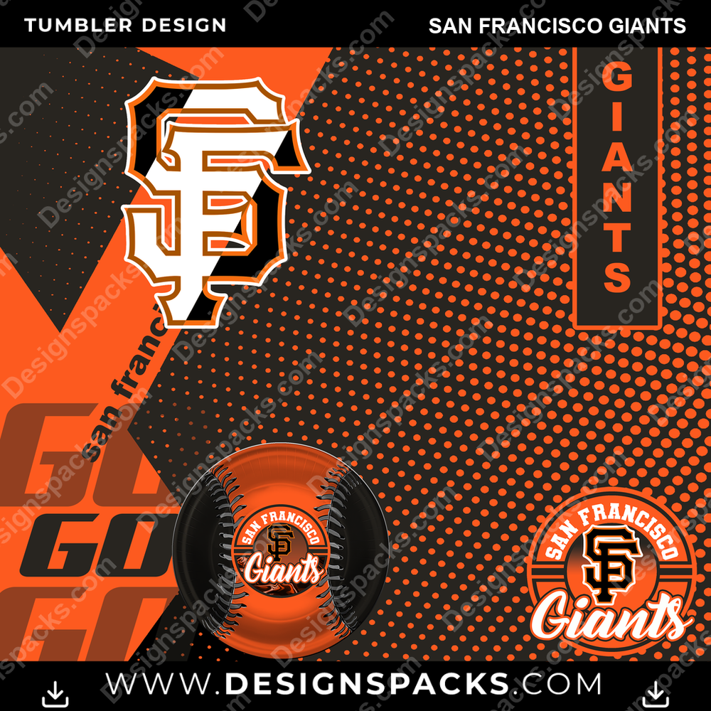Baseball GO San Francisco Giants Tumbler Digital Wrap Design