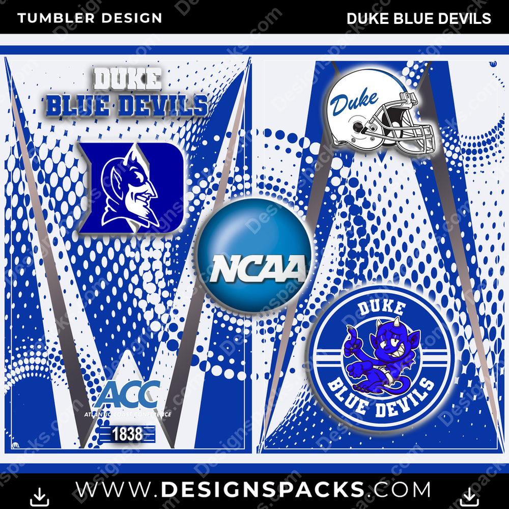 College Sport Team Logo Duke Blue Devils Tumbler Digital Wrap Design
