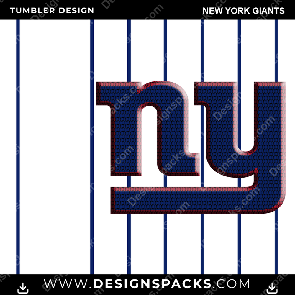 Football Honeycomb Logo New York Giants Tumbler Digital Wrap Design