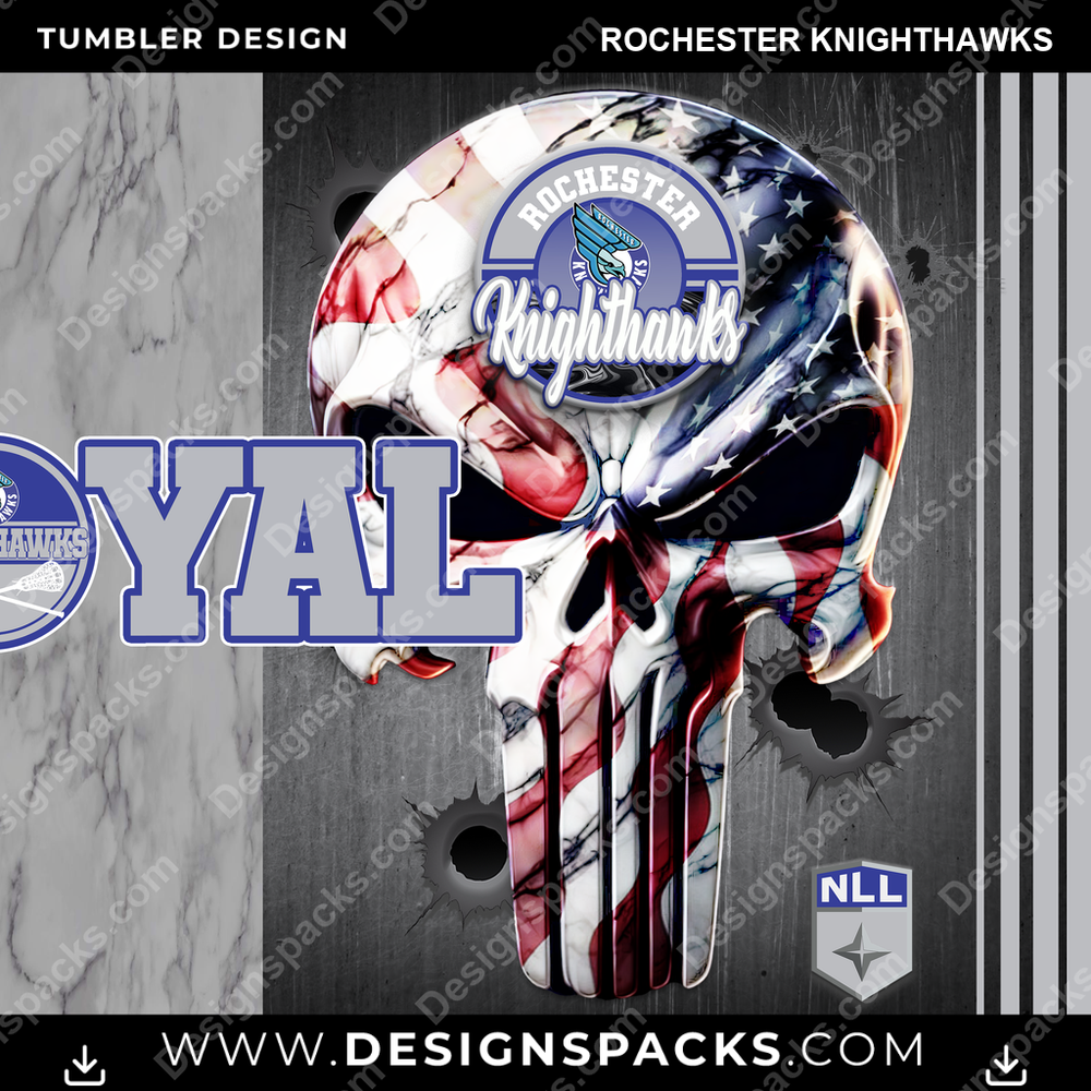 Lacrosse Loyal Rochester Knighthawks Tumbler Digital Wrap Design