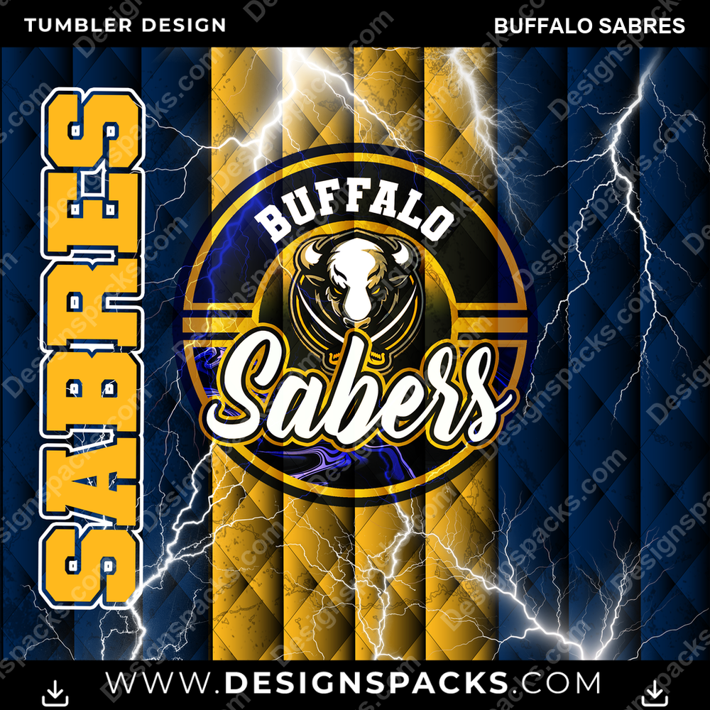 Ice Hockey Diamond Buffalo Sabres NHL Tumbler Digital Wrap Design Download