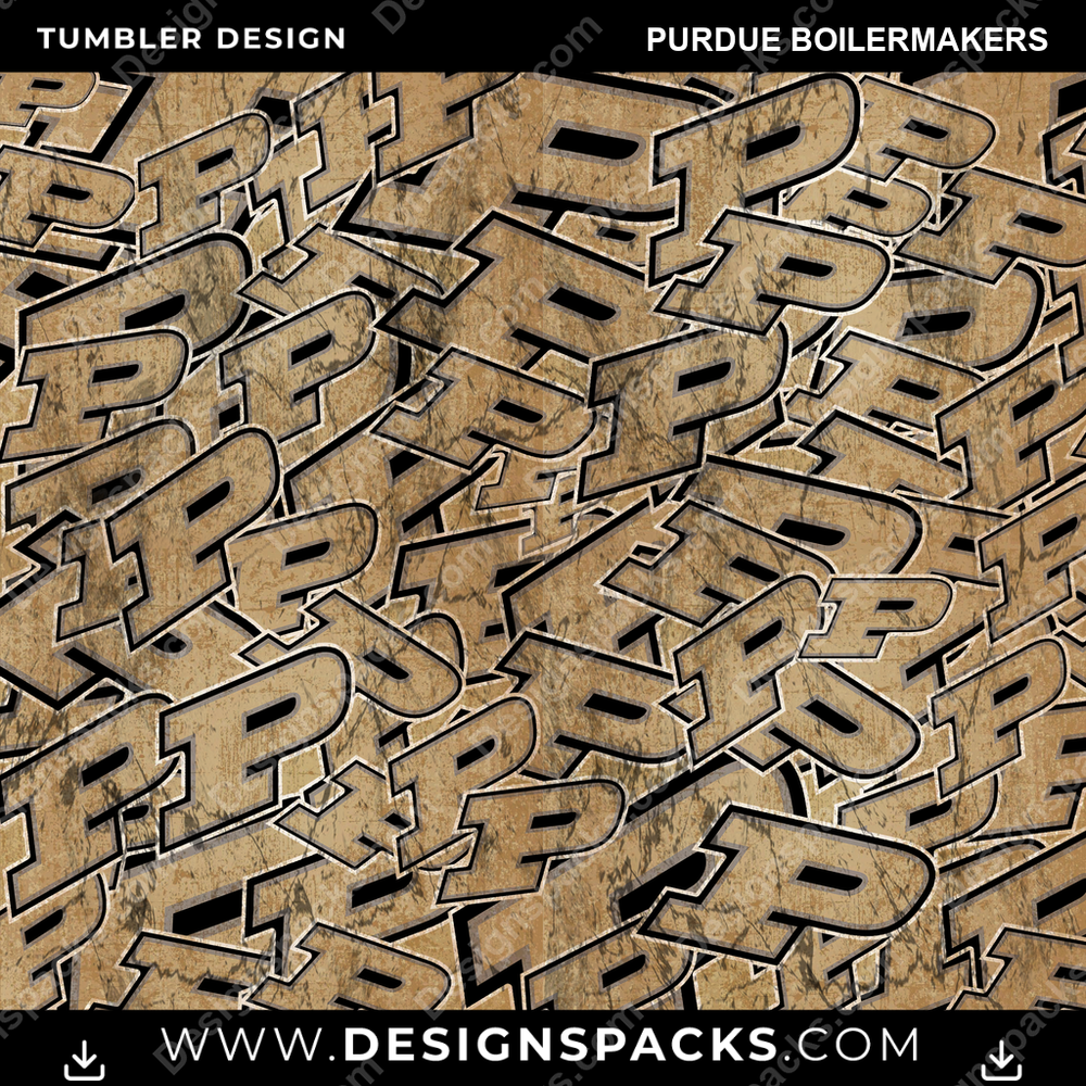 College Sport Logo BG Purdue Boilermakers Tumbler Digital Wrap Design