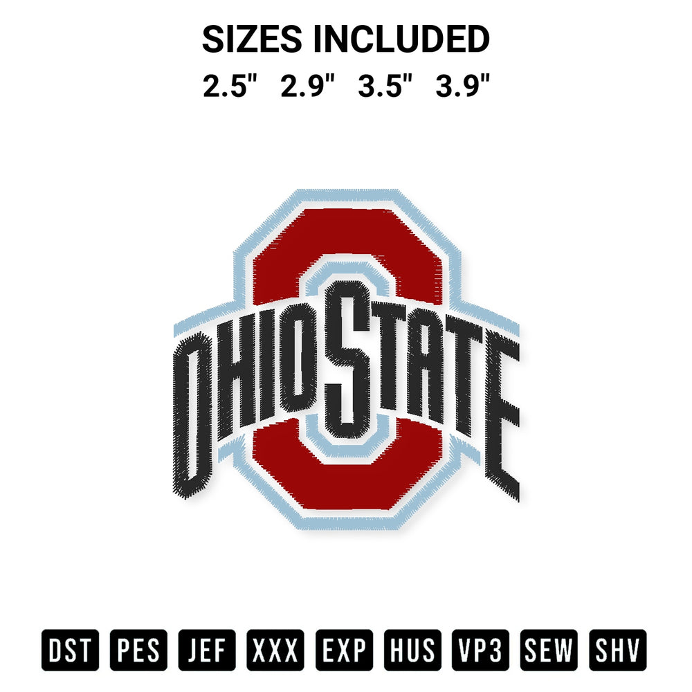 Stitch like a pro with the Ohio State Logo Embroidery Design embroidery pattern from Designspacks.com. High-quality digital machine embroidery file. Available sizes: 2.5", 2.9", 3.5", 3.9".