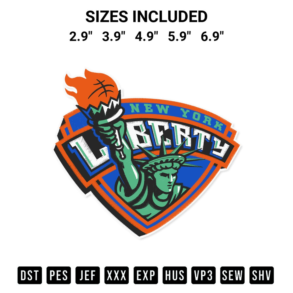 Download the New York Liberty Logo 1979 2019 Embroidery Design machine embroidery design exclusively at Designspacks.com. Premium digitized pattern for apparel and DIY crafts. Available sizes: 2.9", 3.9", 4.9", 5.9", 6.9".
