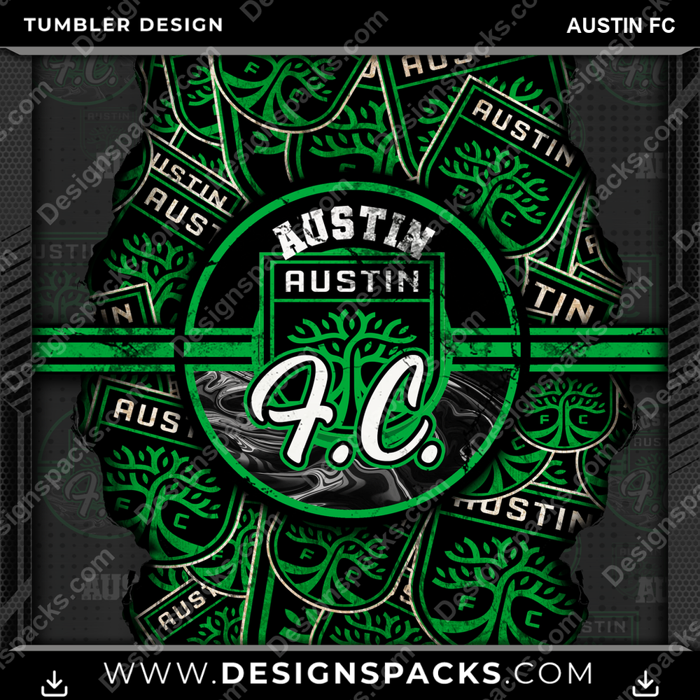 Soccer Ripped Austin FC Tumbler Digital Wrap Design