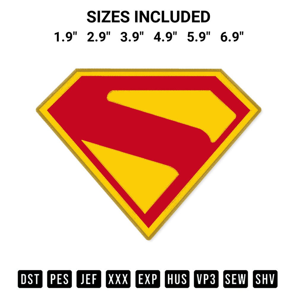 Add a unique touch to your apparel with the Superman 2025 Logo Embroidery Design embroidery file. Premium instant download available now on Designspacks.com. Available sizes: 1.9", 2.9", 3.9", 4.9", 5.9", 6.9".