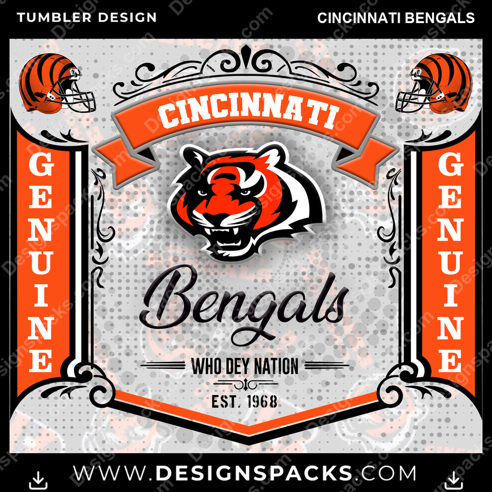 Fußball Bud Cincinnati Bengals Trinkbecher Digitales Wrap-Design