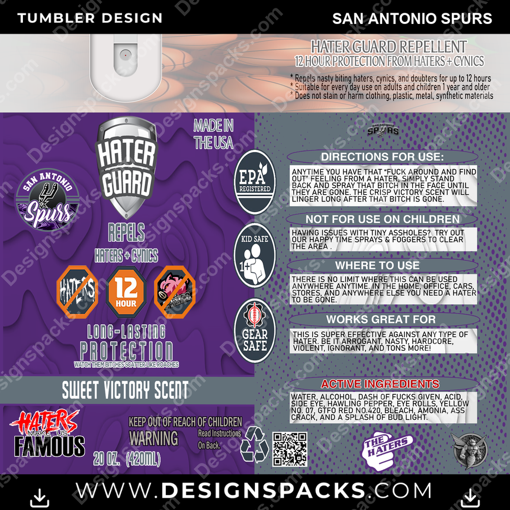 Basketball Hater Guard San Antonio Spurs NBA Basketball Tumbler Digital Wrap Design Download
