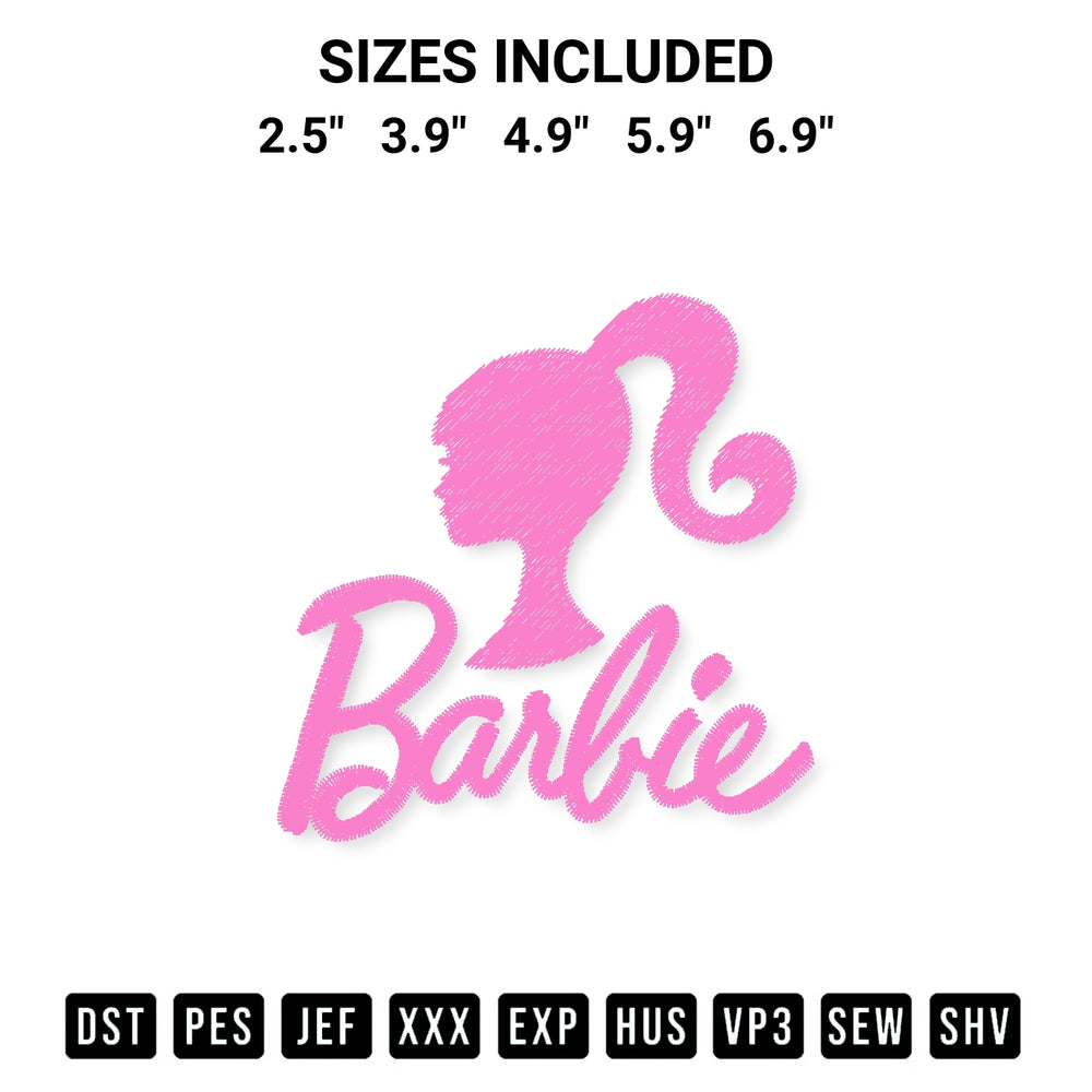 Elevate your next project with our Barbie Pink Embroidery Design embroidery file. Shop high-quality digital patterns instantly at Designspacks.com. Available sizes: 2.5", 3.9", 4.9", 5.9", 6.9".