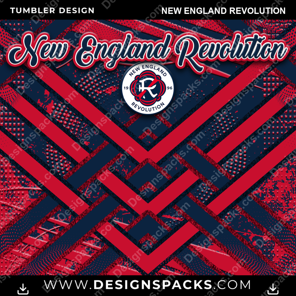 US Soccer Glitter Stripe New England Revolution Tumbler Digital Wrap Design Download