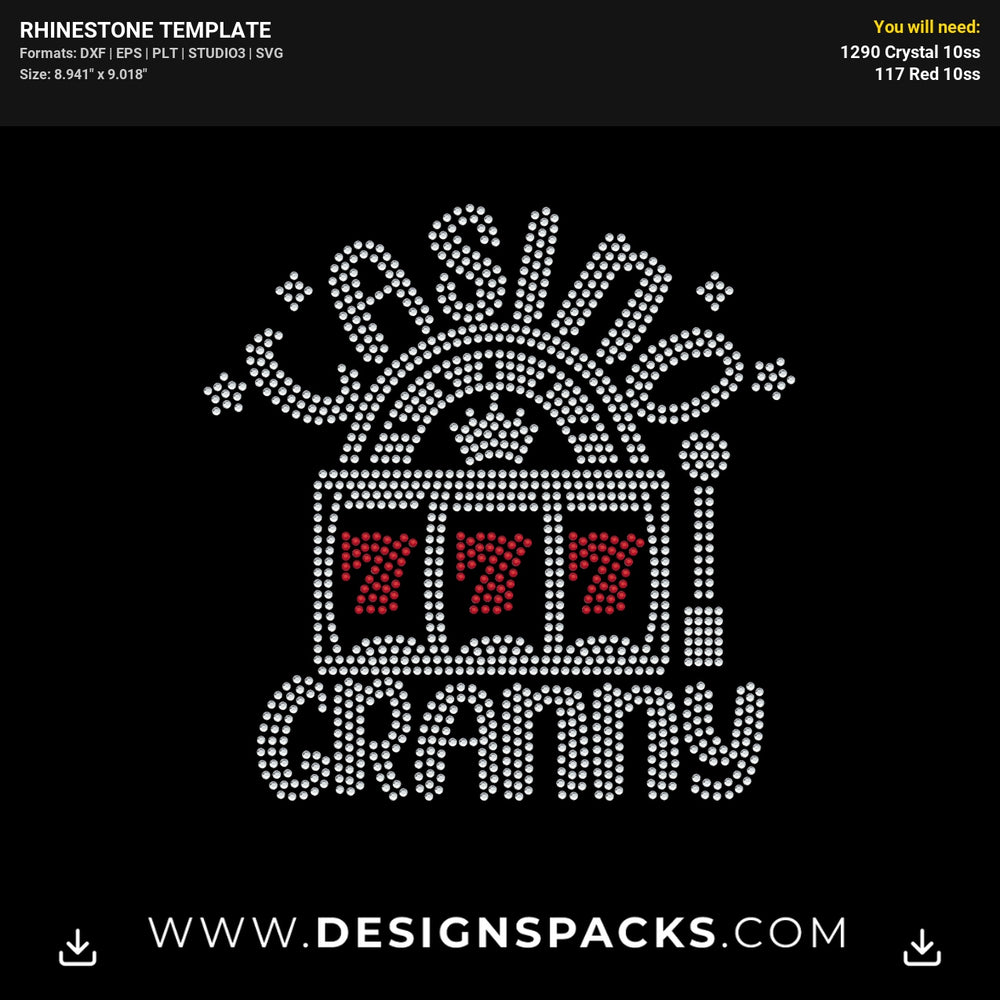Casino Granny Rhinestone2 Rhinestone Digital Template