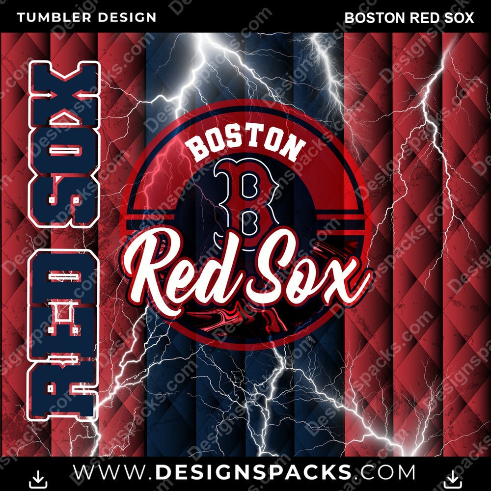 Baseball Diamond Boston Red Sox Tumbler Digital Wrap Design