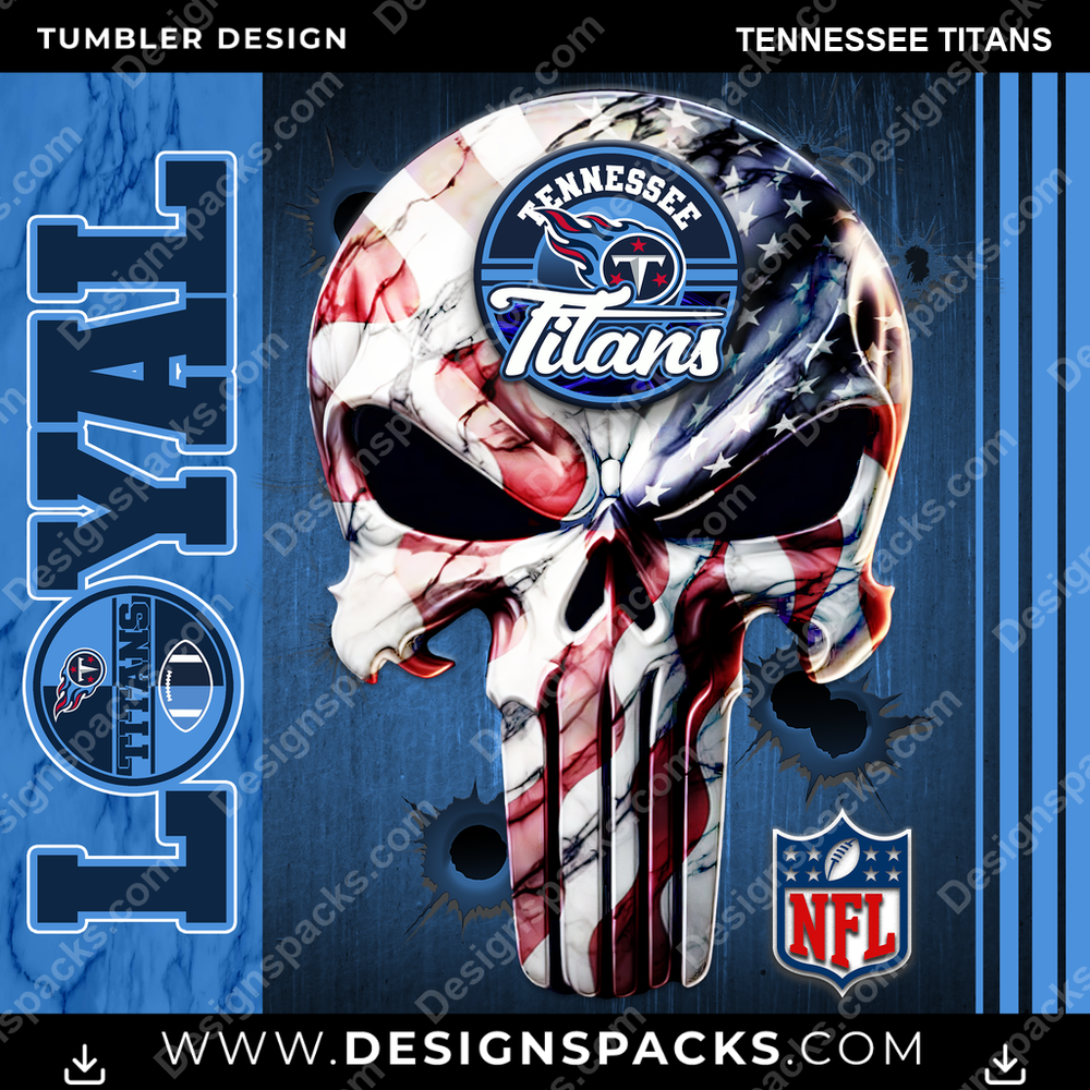 Football Loyal Tennessee Titans NFL Football Tumbler Digital Wrap Design Download