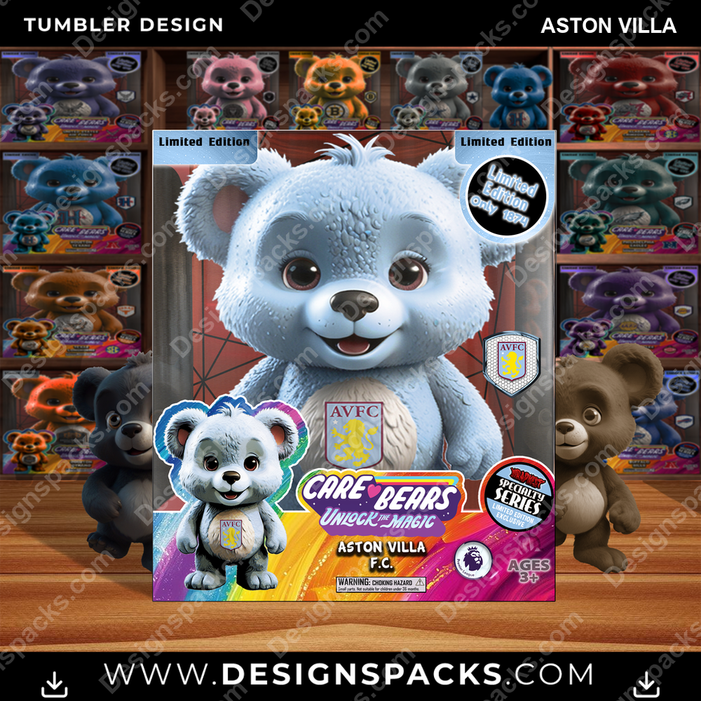 Soccer UK Care Bear Box Aston Villa MLS Soccer Tumbler Digital Wrap Design Download