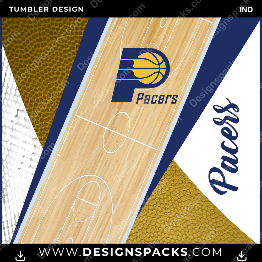 Basketball Court IND Tumbler Digital Wrap Design