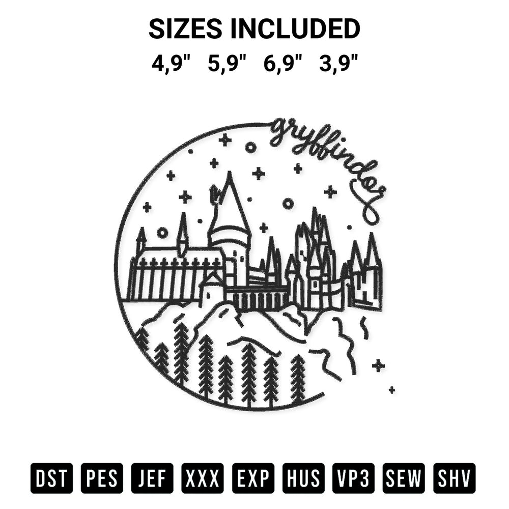 Stitch like a pro with the Gryffindor Logo Embroidery Design embroidery pattern from Designspacks.com. High-quality digital machine embroidery file. Available sizes: 4,9", 5,9", 6,9", 3,9".