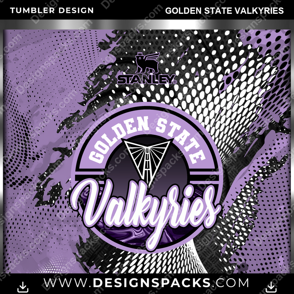 Basketball Stanley Golden State Valkyries Tumbler Digital Wrap Design