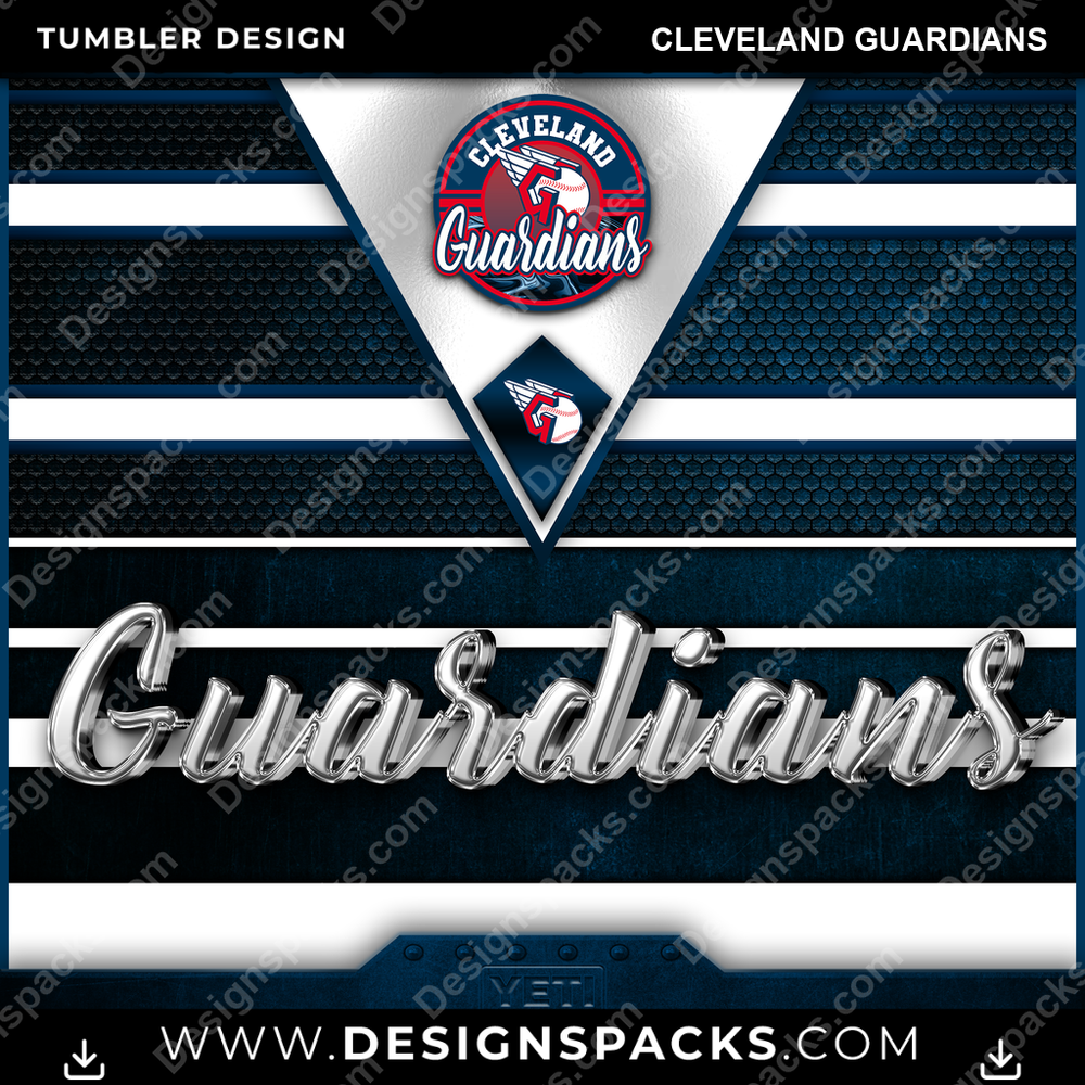 Baseball YETI Cleveland Guardians Tumbler Digital Wrap Design