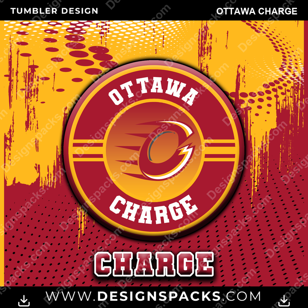 Hockey Dot Logo Ottawa Charge Tumbler Digital Wrap Design
