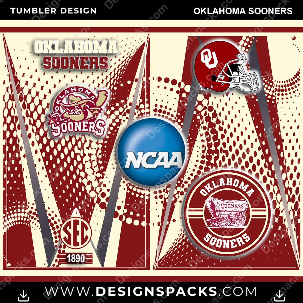 College Sport Team Logo Oklahoma Sooners NCAA College Sport Tumbler Digital Wrap Design Download
