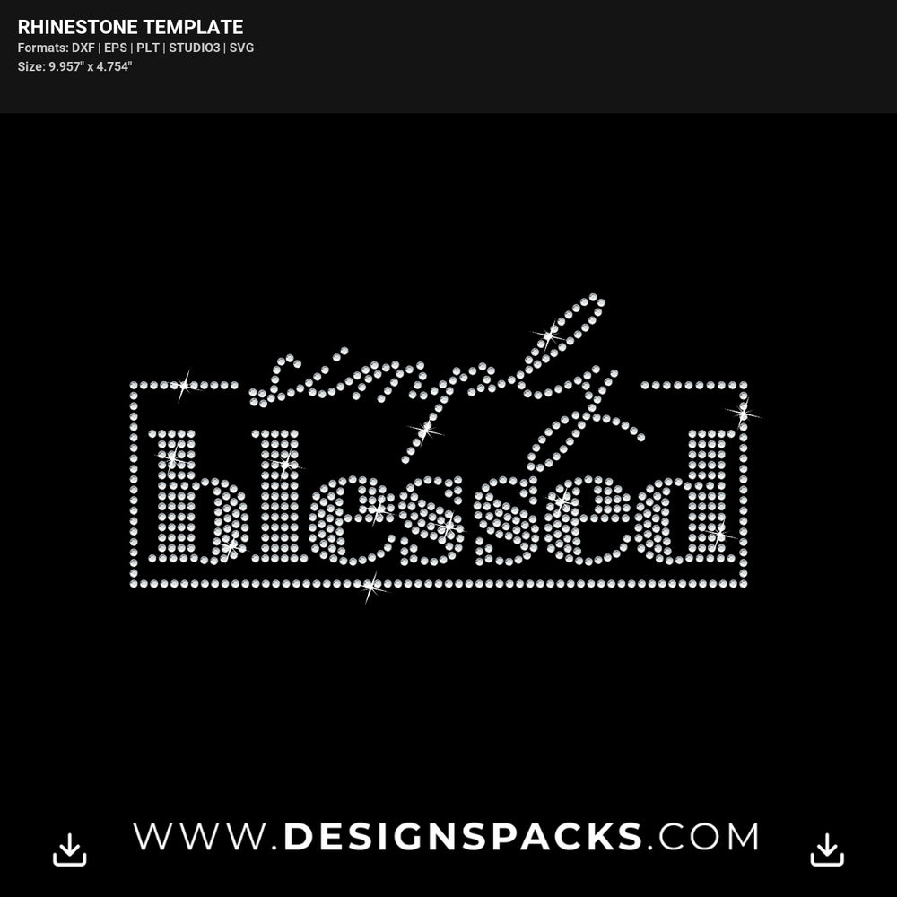 Simply Blessed Rhinestone Digital Template