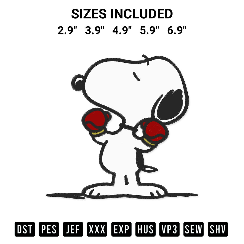 Elevate your next project with our Snoopy As Boxing Embroidery Design embroidery file. Shop high-quality digital patterns instantly at Designspacks.com. Available sizes: 2.9", 3.9", 4.9", 5.9", 6.9".