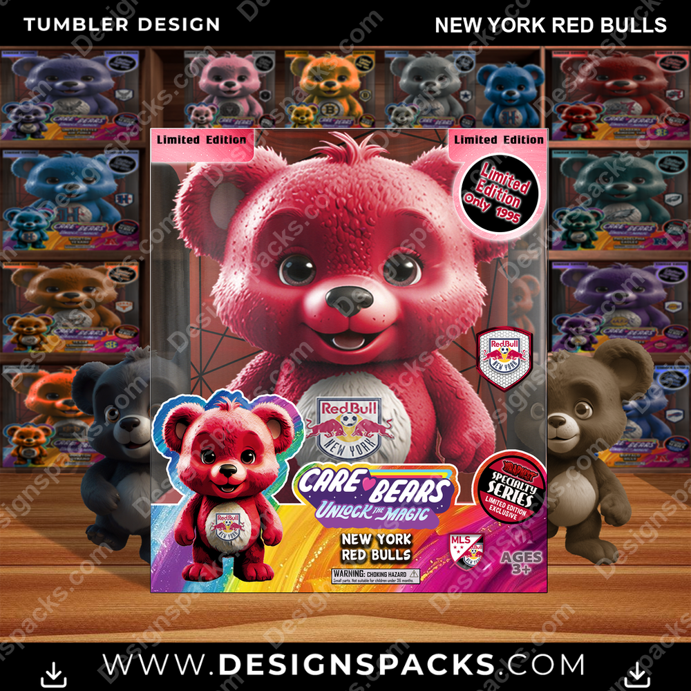 Soccer Care Bear Box New York Red Bulls MLS Soccer Tumbler Digital Wrap Design Download