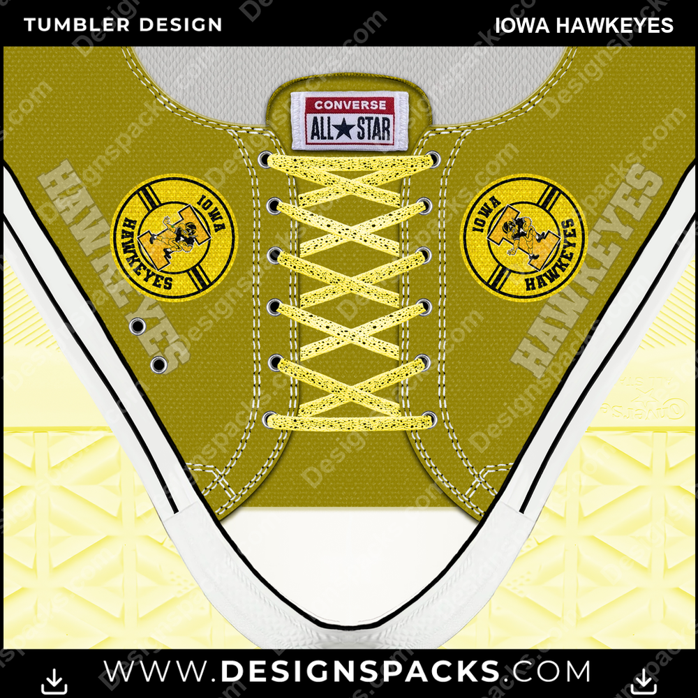 College Sport Converse Iowa Hawkeyes NCAA College Sport Tumbler Digital Wrap Design Download