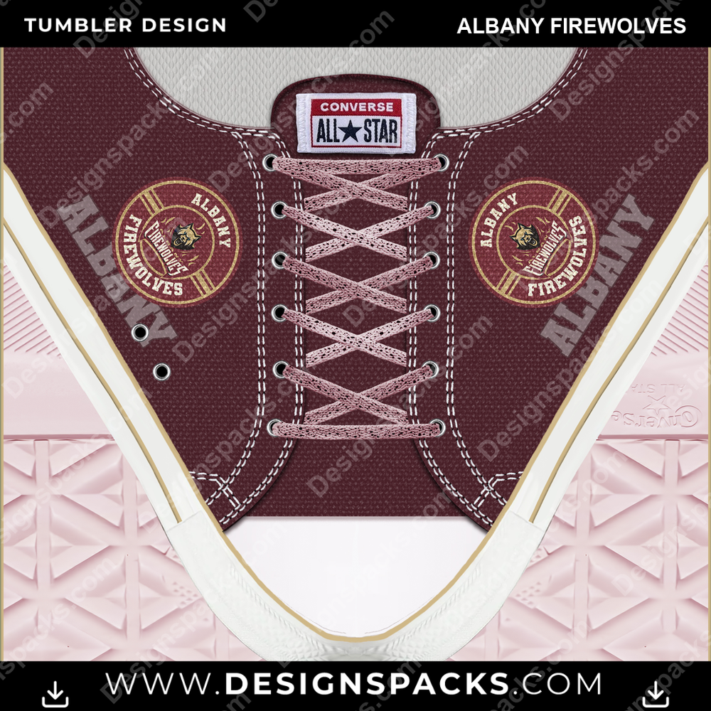 Lacrosse Converse Albany FireWolves Tumbler Digital Wrap Design
