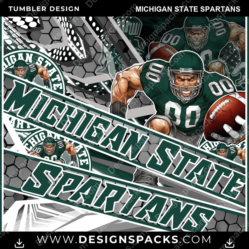 College Sport Fathead Michigan State Spartans NCAA College Sport Tumbler Digital Wrap Design Download