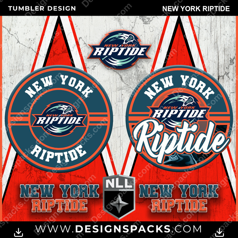 Lacrosse Sports New York Riptide Tumbler Digital Wrap Design