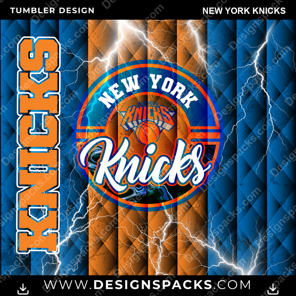 Basketball Diamond New York Knicks Tumbler Digital Wrap Design